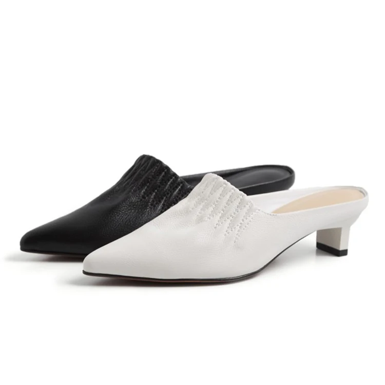 MLJUESE/женские шлепанцы из мягкой коровьей кожи в римском стиле с острым носком