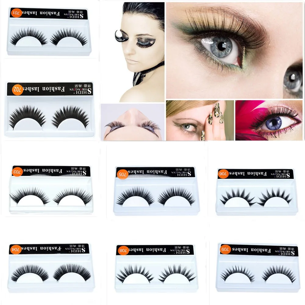 1 Pairs Long Makeup Cross Thick False 3D Dense Eyelashes Lashes Nautral magnetic eyelashes natural hair #05 | Красота и здоровье