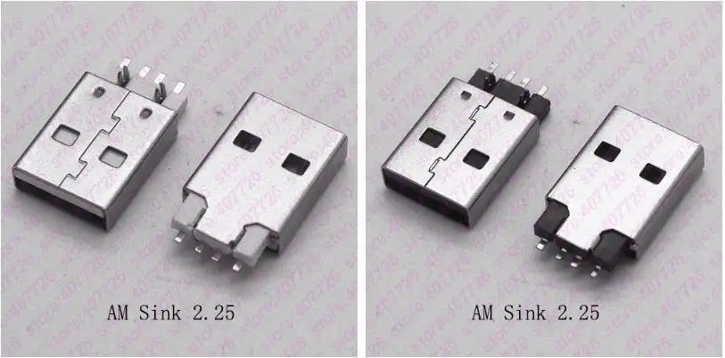 10 шт. USB 2 0 разъем AM Sink 25 Тип Мужской Разъем DIY кабельный 4PIN 180 градусов SMT Harpoon Jack 0|usb