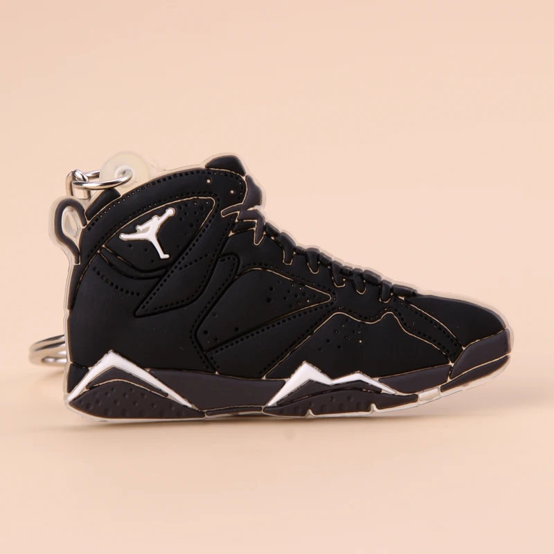 Picture Color4 Брелок Новые экзотические мини Jordan 7 ретро обуви ключевая цепь Для мужчин и Для женщин детские подарочные брелки на баскетбольных кроссовок ключ держатель Porte Clef - Цвет: Picture Color4