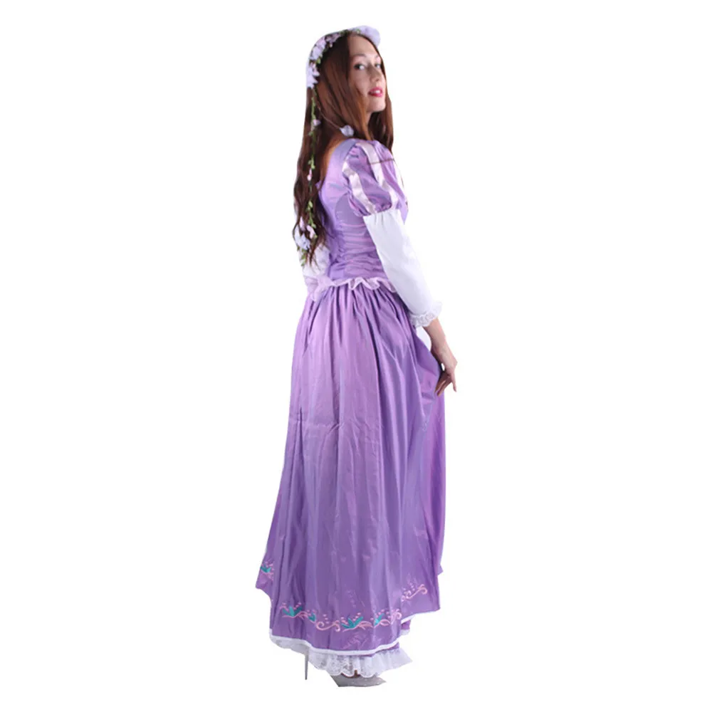 Костюм в мультяшном стиле Рапунцель для взрослых косплей вечеринки маскарадный