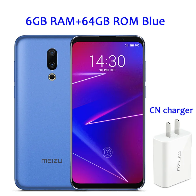 Глобальная прошивка Meizu 16, 6 ГБ ОЗУ, 64 Гб ПЗУ, 16X16 X Смартфон Snapdragon 710, четыре ядра, 6,0 дюймов, 2160x1080 P, полноэкранная поддержка OTA - Цвет: 6GB 64GB Blue