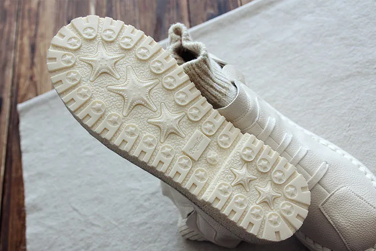 2018 autumn and winter new wool round head warm waterproof flat soft bottom art retro short boots ankle women's shoes | Обувь