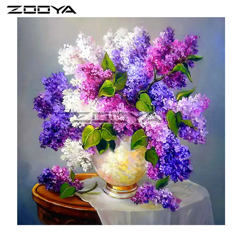 BJ1992-9 ZOOYA кристальная Алмазная картина цветы Роза полная картина из квадратных стразов Алмазная Вышивка Фото Лилия пион домашний декор BJ1992 - Цвет: BJ1992-9