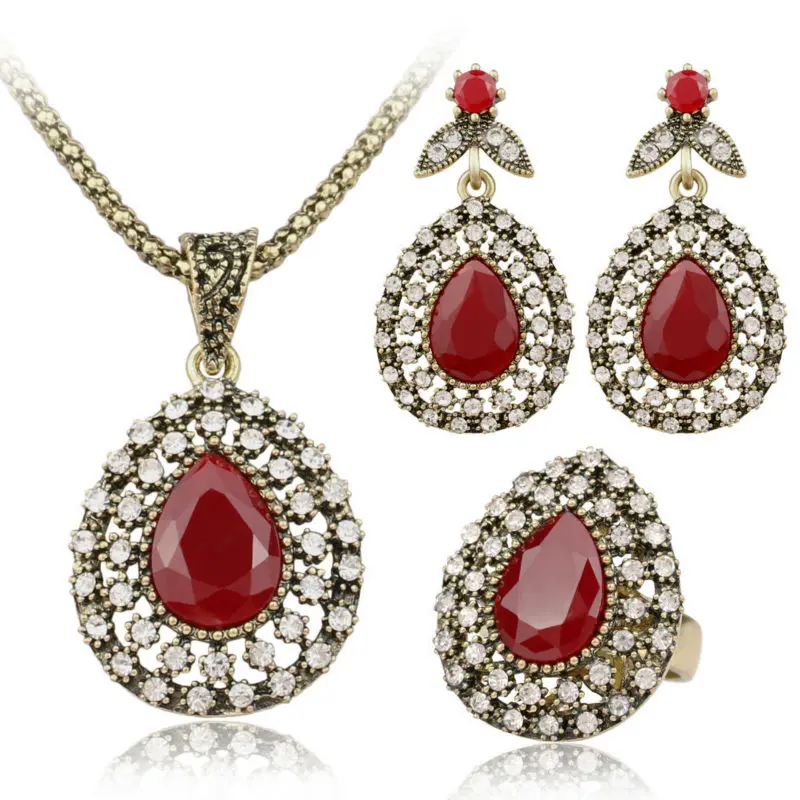 Модный Ювелирный Набор очаровательный австрийский кристалл капля воды древняя