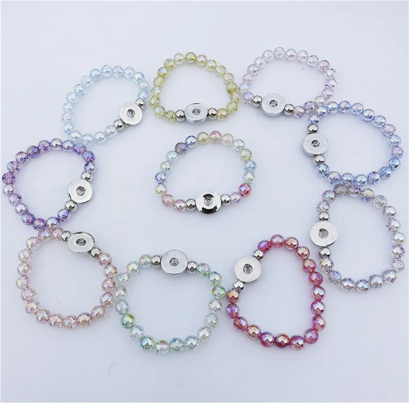 Стеклянные блестящие акриловые бусины браслеты для девочек 18 мм застежки на