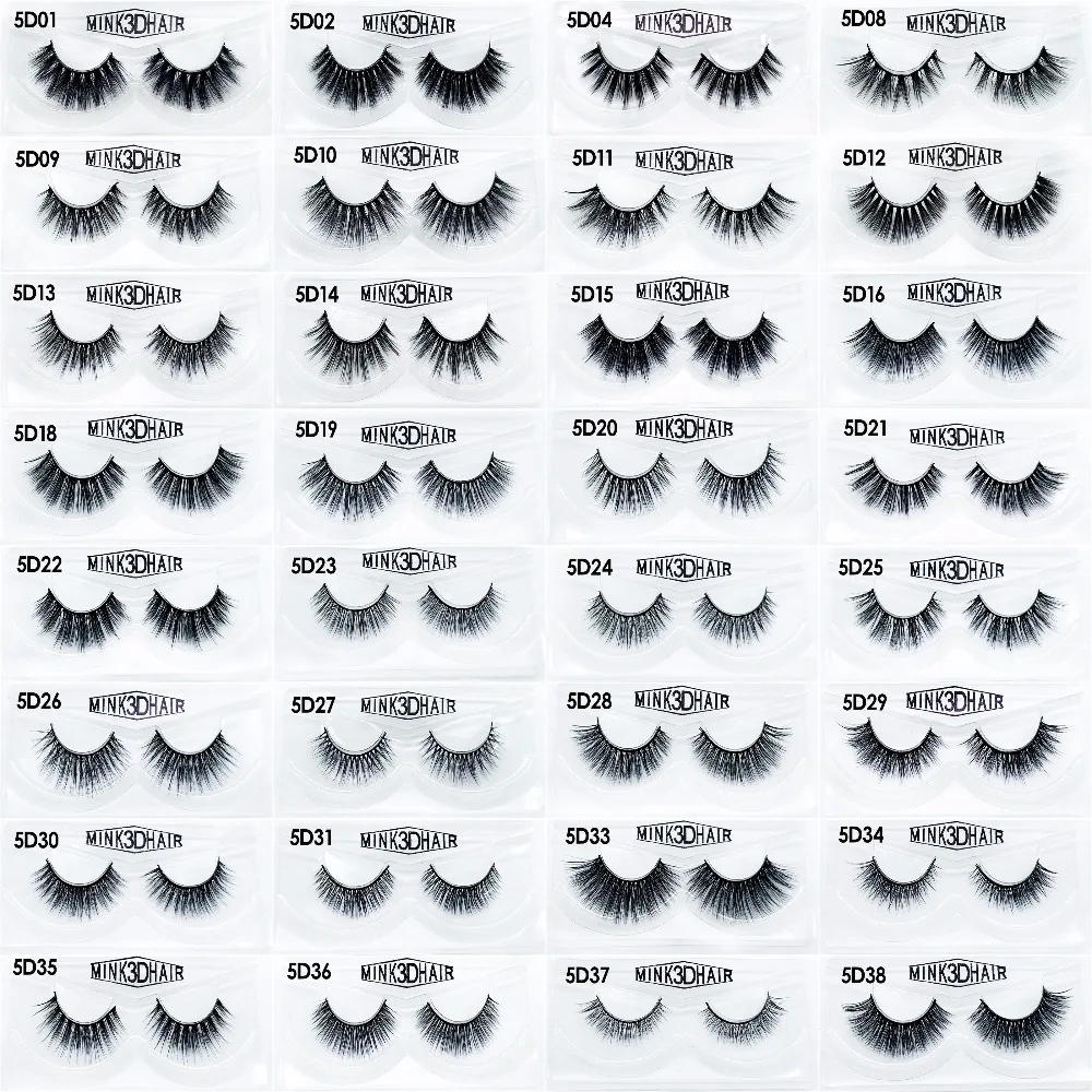 33 Styles 1 Pair 25mm 5D Mink Eyelashes Tools Charming Natural Long Curling Soft Thick Volume False | Красота и здоровье