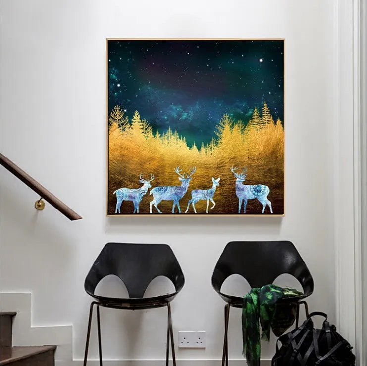 5D DIY Diamonds Diamond Embroidery Flower Elk Forest Embroidered Cross stitch Home Decoration Gift Night Time Wall Stickers | Дом и сад