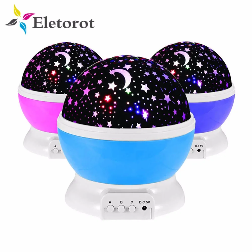 Звездное небо Ночной светильник светодиодный проектор Luminaria Moon Новинка Настольная Ночная лампа AAA батарея USB звездный светильник детский подарок