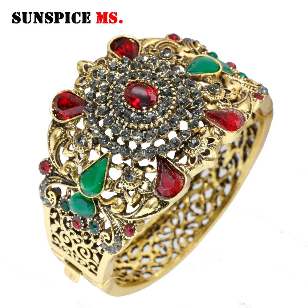 Sunspicems Ретро винтажный марокканский браслет на запястье для женщин Античный