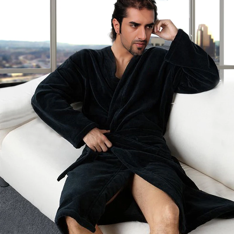 Бесплатная доставка мужской Халат большого размера из 100% хлопка женская зимняя