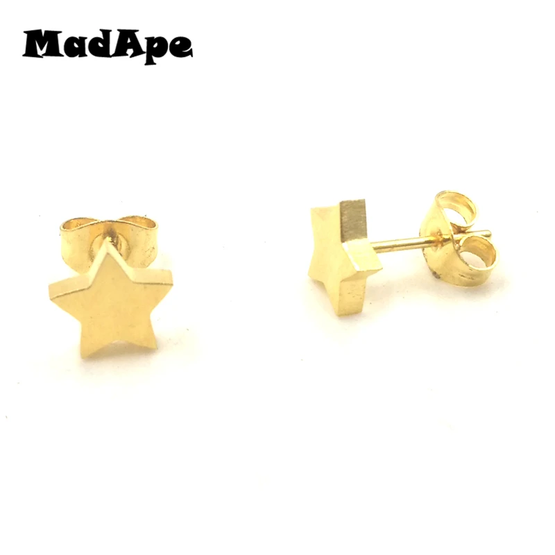Классические серьги-гвоздики MadApe 8 мм в форме звезды модные женские серьги из