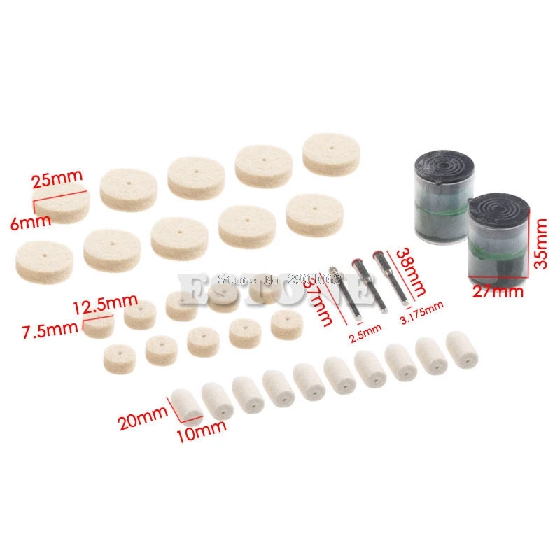 35 шт. набор фетровых насадок для дрели Dremel 1/8 B119|felt polishing|polishing buffingfor dremel |