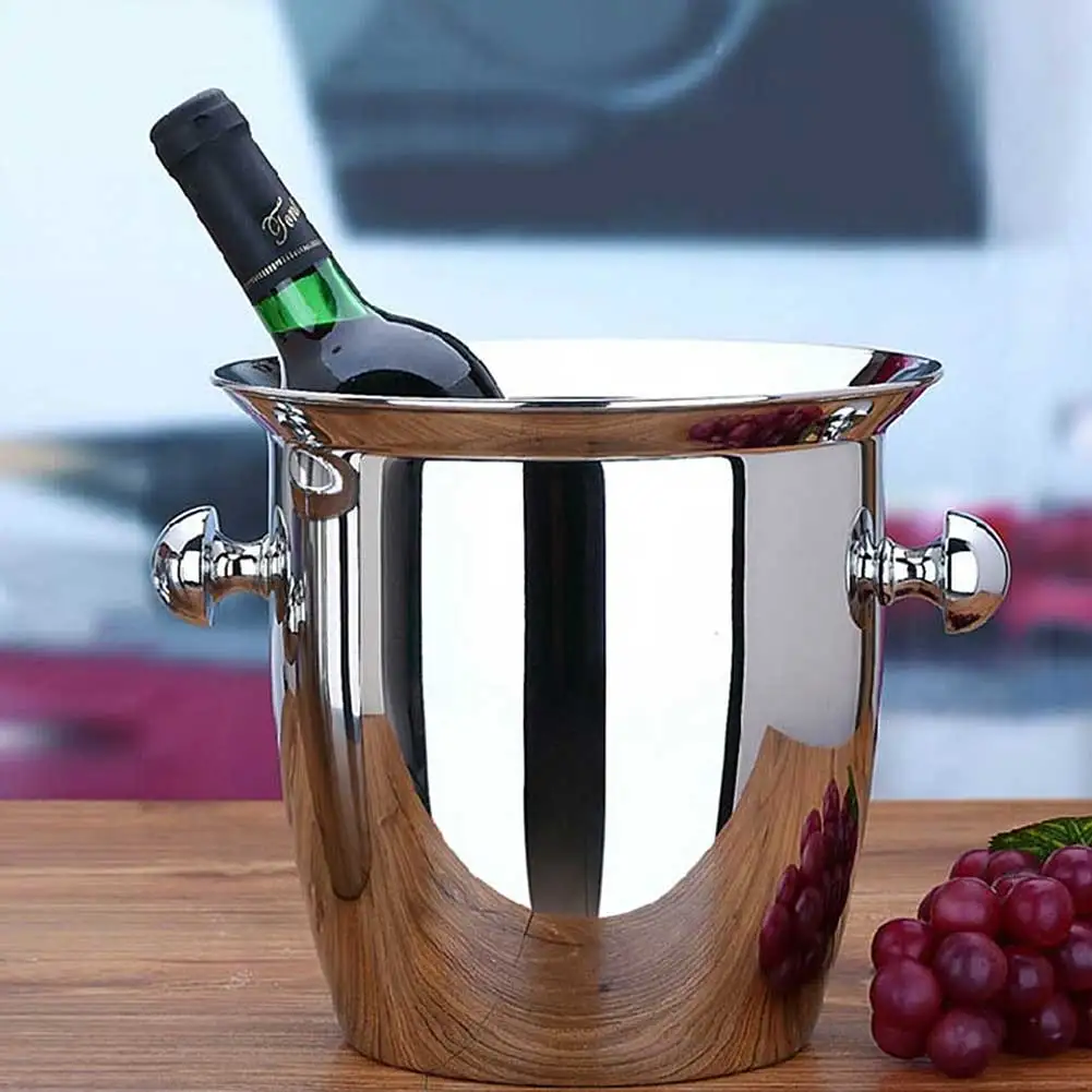 2L/3L нержавеющая сталь утолщенная красное вино ледяное ведро охладитель коробка утолщение шампанского ведро льда ведро вина охладитель для бара отеля