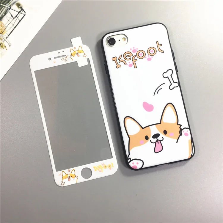 Для iphone 8 8Plus 3D Welsh Corgi dog чехол для телефона s+ пленка для экрана из закаленного стекла для iphone 6 6s 6plus 7 7plus милый чехол для собаки