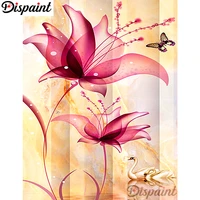 dispaint full squareround drill 5d diy diamond painting pink flower embroidery cross stitch 3d home decor a10428