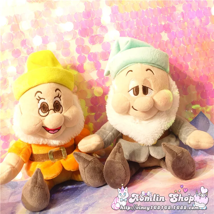 Белоснежка и семь гномов плюшевые куклы 25 см 10 ''счастливый сонный Doc Sneezy Dopey Grumpy Bashful Игрушки для девочек Подарки