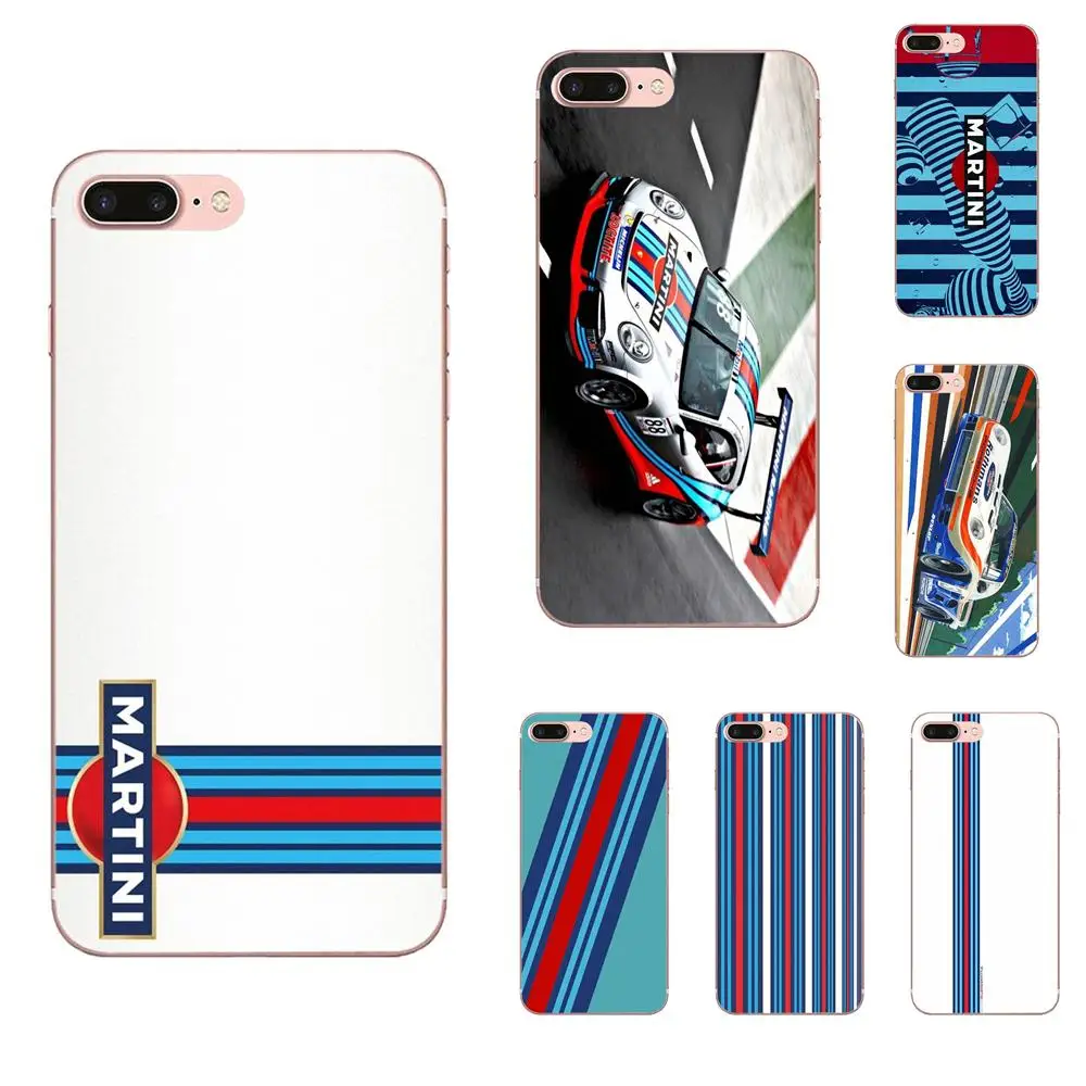 Martini гонки цвета для Apple iPhone X XS Max XR 4 4S 5 5C 5S SE 6 6S 7 8 Plus Прозрачный чехол