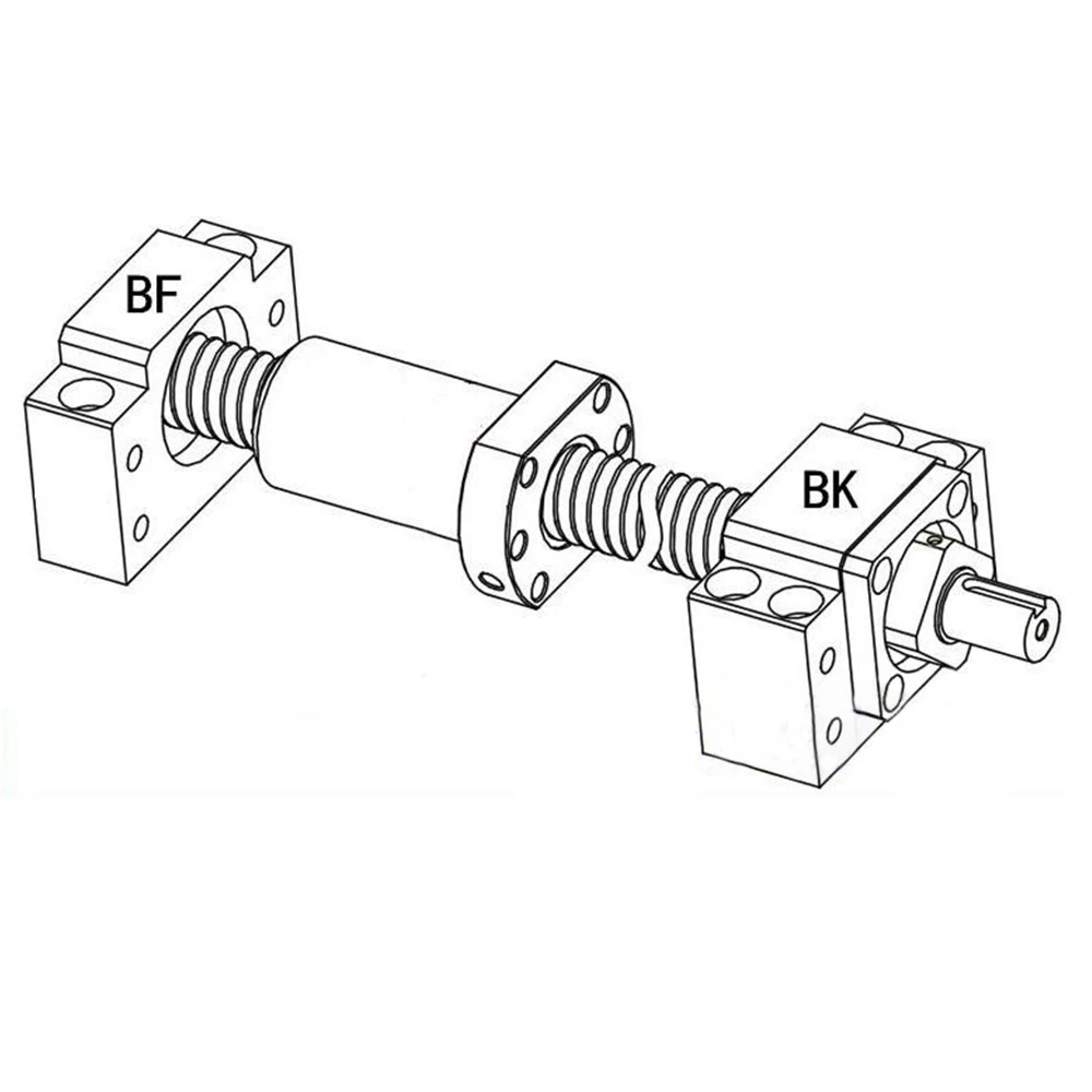 1 комплект BK10 + BF10/ BK12 BF12/ BK15 BF15 подходит для SFU1204/ SFU1604 SFU1610 SFU1605/ SFU2005 концевой винт с