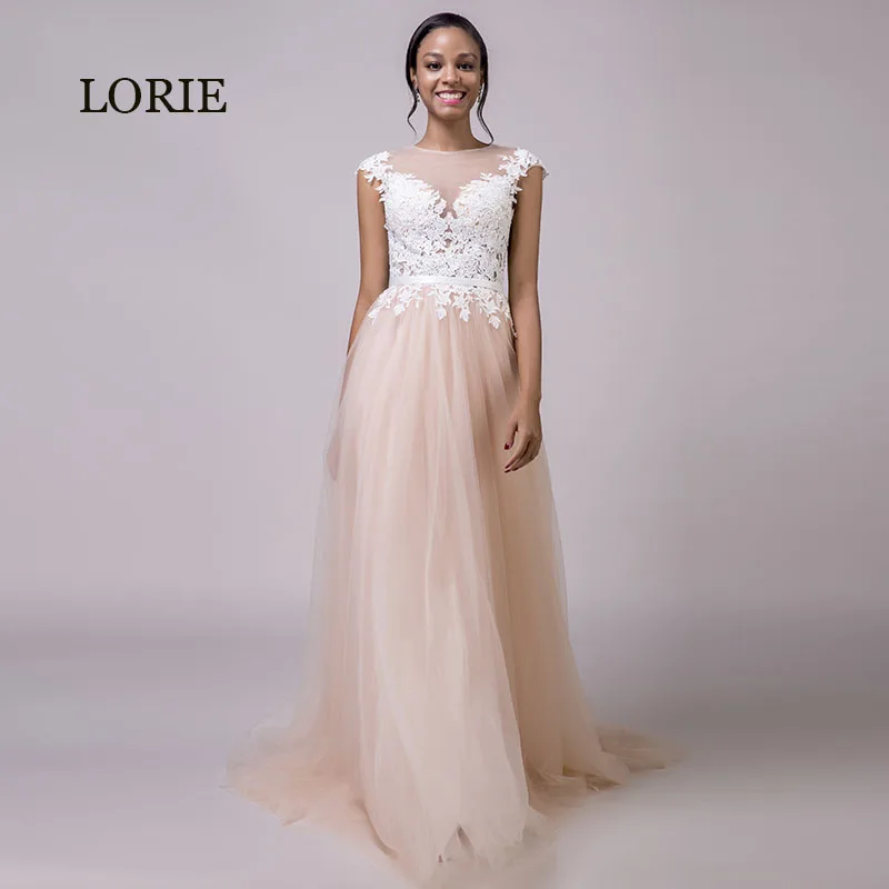 Свадебное платье LORIE кораллового цвета 2019 кружевное длинное Тюлевое розовое