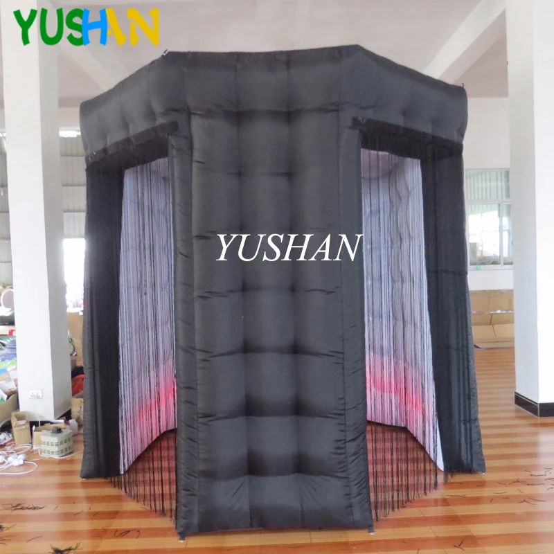 Новый дизайн моды Черный и белый цвета octagon Надувной photo booth 2 входа Портативный