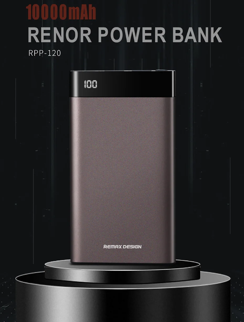 Remax 20000 мАч Внешний аккумулятор с двойным USB ЖК-дисплеем, портативное Внешнее зарядное устройство, внешний аккумулятор 10000 мАч для Xiaomi samsung huawei