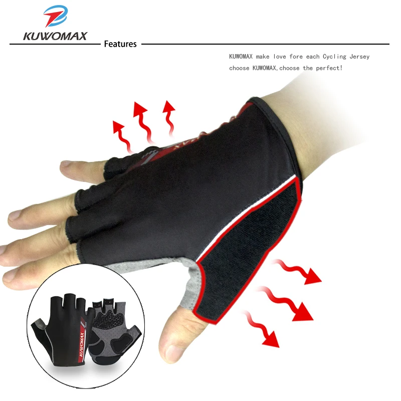Летние мужские велосипедные перчатки 3D Гель Половина Finger MTB анти-скольжение