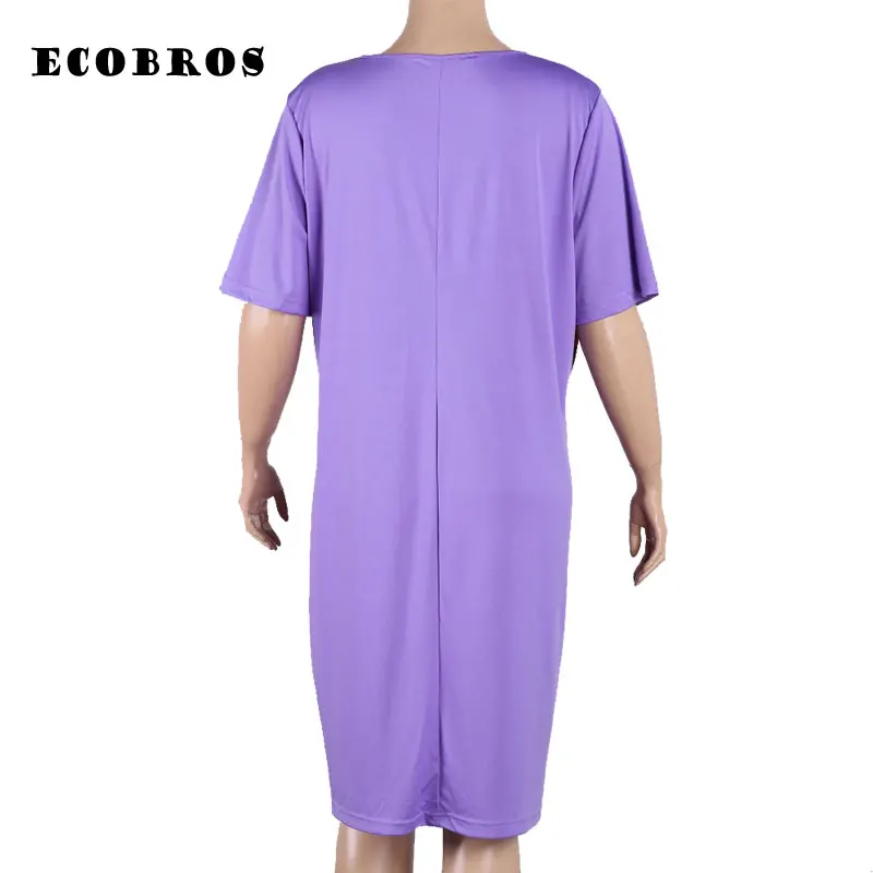 Женское Платье До Колена ECOBROS летнее свободное платье большого размера 6XL 6xl 2019 |