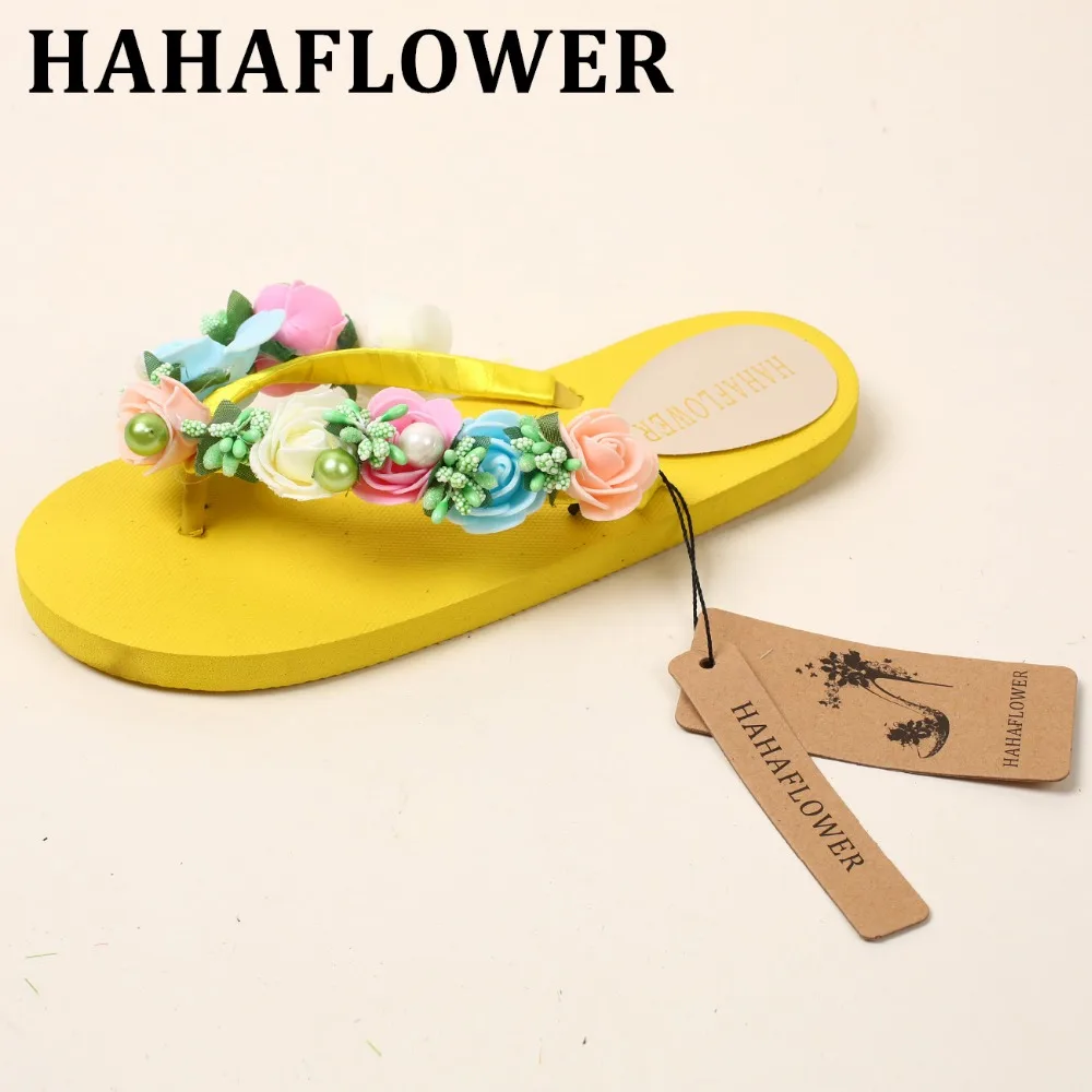Женские шлепанцы на плоской подошве HAHAFLOWER Мягкие Шлепанцы с цветочным принтом в