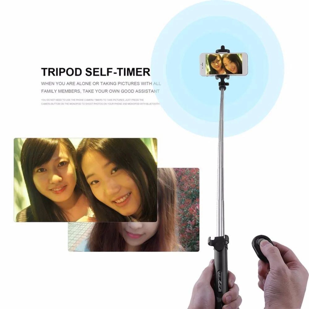 

Wireless BT 4.0 Selfie Stick Remote Shutter Handheld Cellphone Selfie Stick Monopod Tripod Holder for IOS Android Smartphones