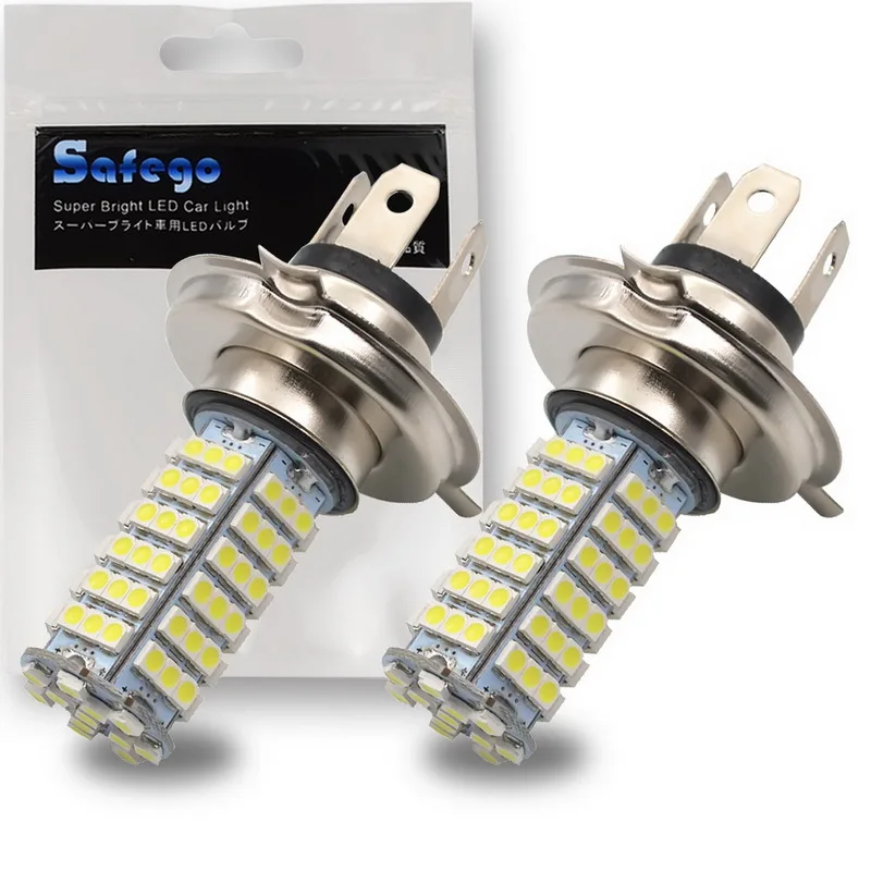 Safego 2X H4 H1 H3 H7 H8 H11 9005 9006 Противотуманные фары 102 led 3528 smd свет для автомобиля протовотуманная подсветка фар дальнего света фар Светодиодные лампы 12 V
