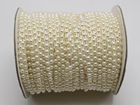 ivory acrylic flatback pearl bead 4mm chain garland wedding bouquet decoration