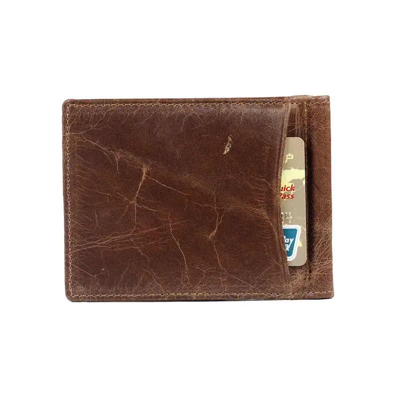 Мужской кошелек из натуральной кожи с зажимом для денег модный RFID мужской мини