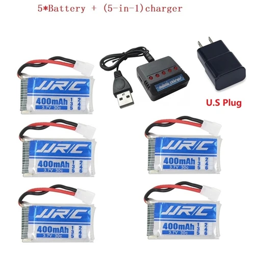 Шоколад Обновленная версия Lipo батарея 3,7 v 400mAh 30C для JJRC H31 H43hw Дрон Li-battery JJRC H31 Lipo battery+ 6 в 1 кабель зарядное устройство - Цвет: Шоколад