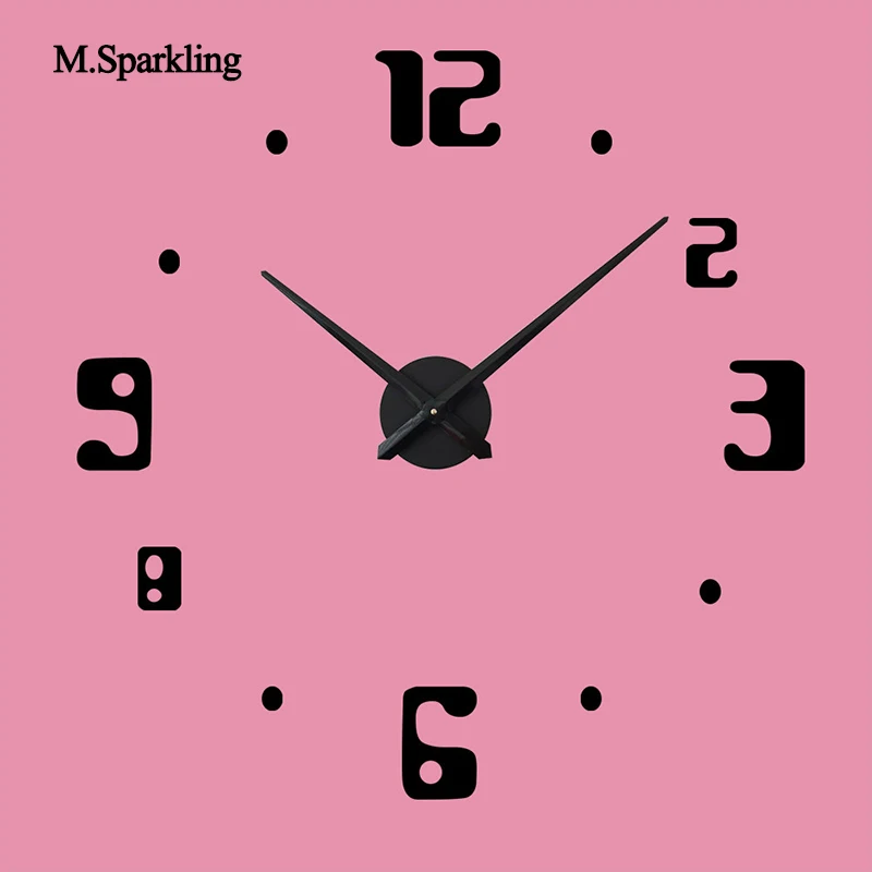 

Wall clock brief design corridor living room bedroom 3D wall clock creative digital DIY mirror clock home decoration