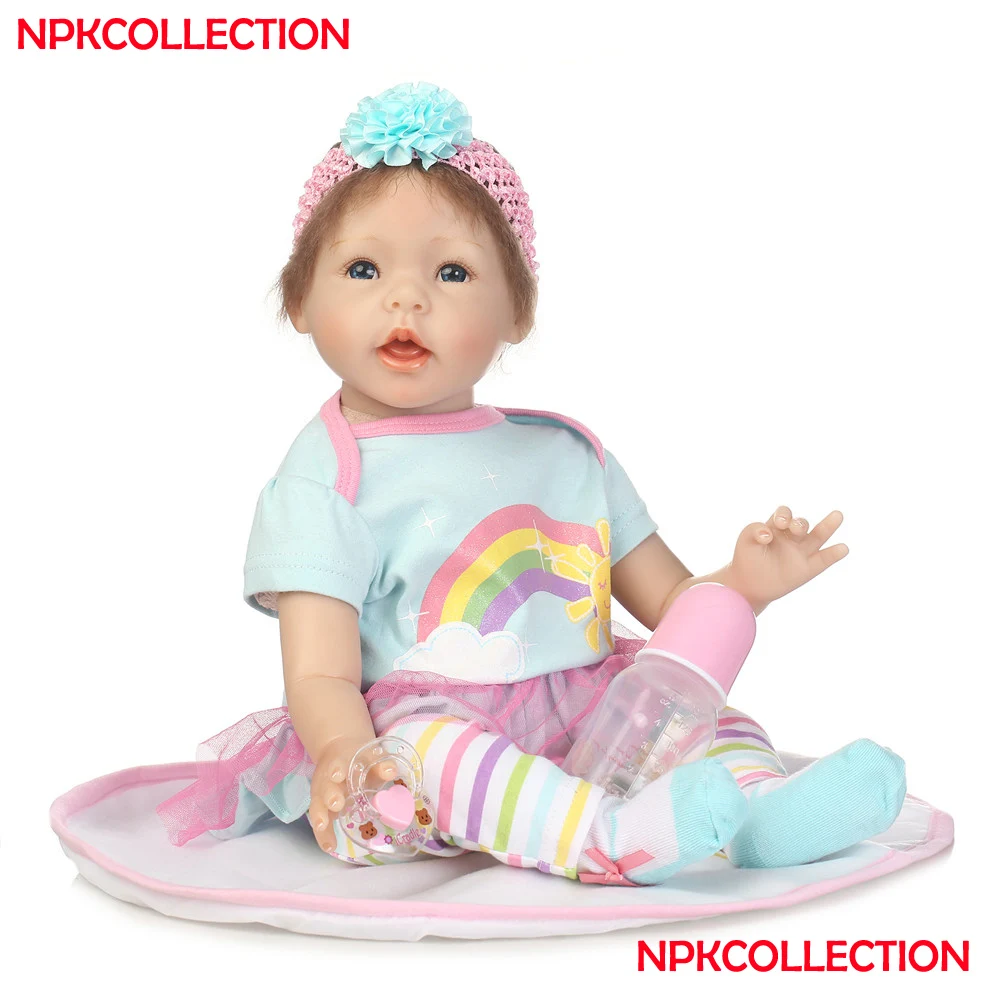 

Кукла реборн NPKCOLLECTION, силиконовая кукла-младенец с укорененными волосами и бутылочка с соской, 22 дюйма, 55 см
