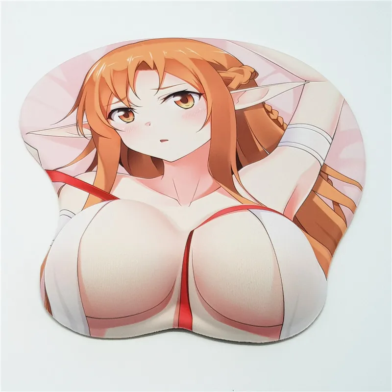 Меч Арт онлайн Асуна аниме 3D Oppai коврик для мыши с подушечкой для запястья отдых