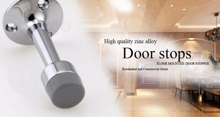 3 дюймовый цинковый сплав полированный хром doorstoppers серый резиновый стопор для двери настенный Doorstops Стекло ограничитель