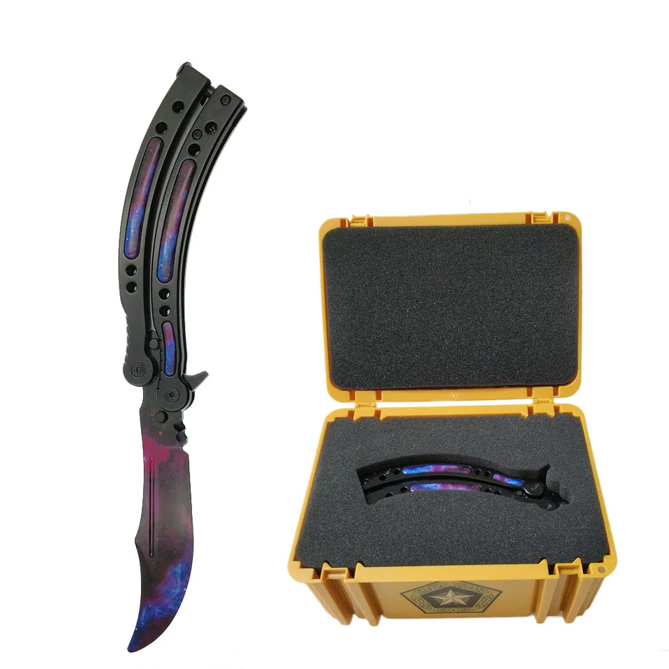 Swayboo CS GO Karambit складной набор ножей чехол бабочка в коробке для ножей допплеровский тренировочный нож без края ревой практический инструмент