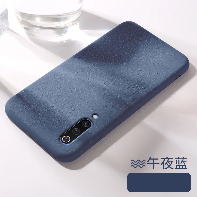 Чехол из жидкого силикона для Xiaomi 9 9SE 8 8SE 8Lite 6X Mix3 Mix2S Redmi GO Note 7Pro с шелковистым матовым покрытием на задней стороне.