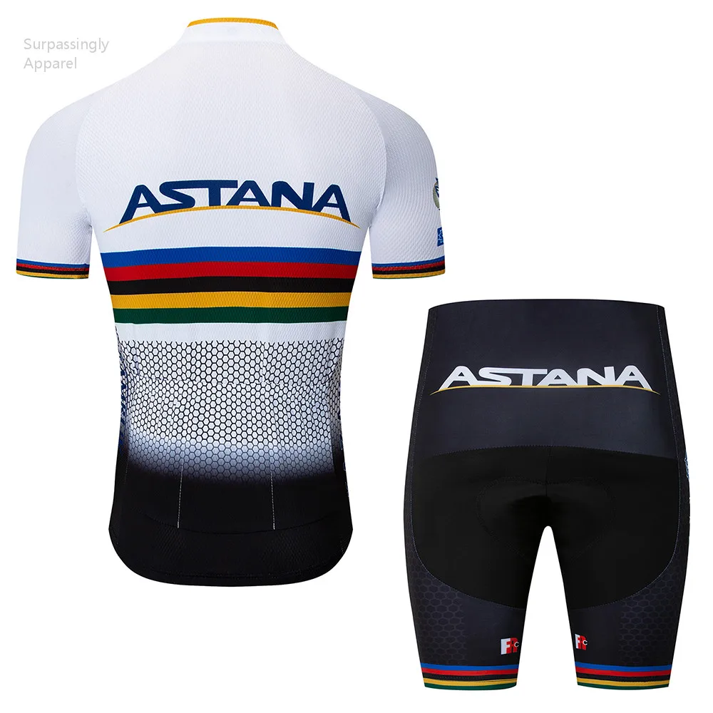 2018 White ASTANA Cycling Jersey Summer UCI World Tour Team Short Sleeve Bike Clothing Ropa Ciclismo Sportswear | Спорт и