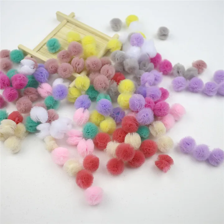 Color Yarn Balls 100 шт кружева сетки цветок Шары Марли материал корпуса DIY Свадебный декор Пряжа шары головные уборы ювелирные изделия серьги украшения Аксессуары - Цвет: Color Yarn Balls