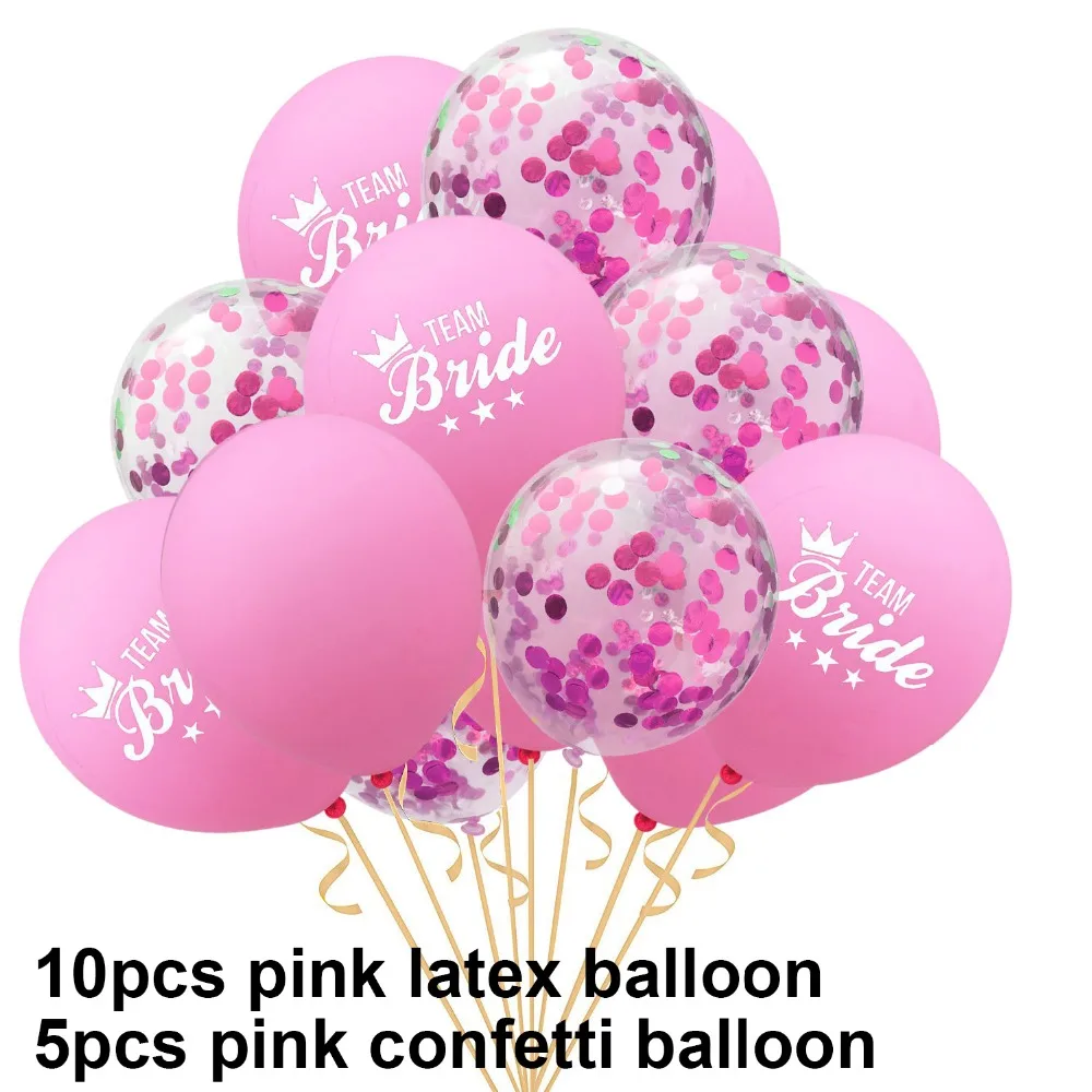 15 шт. розовая Команда Невесты латексный воздушный шар невесты быть баннер курица