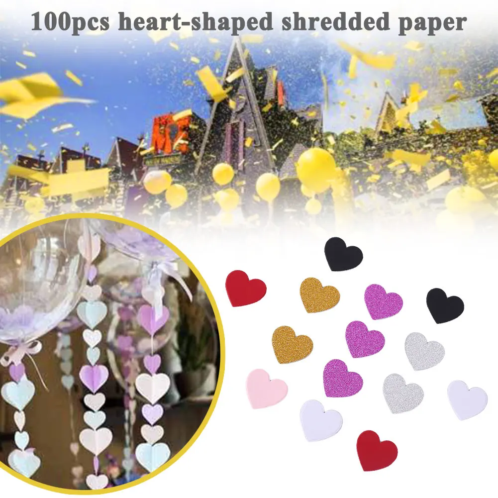 Розовый конфетти обрезки бумаги в форме сердца 100 шт партия поставка орнамент