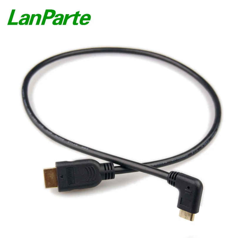 Lanparte 65 мм Mini HDMI совместимый кабель с разъемом 90 градусов для цифровой зеркальной