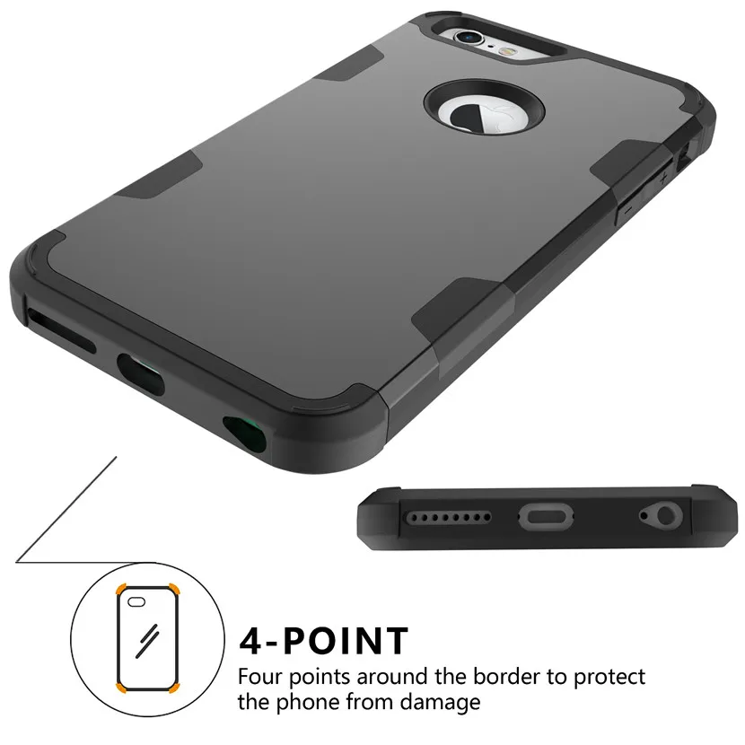 3 в 1 гибридный защитный чехол для Iphone X 6 6s 7 8 Plus Lady Heavy Duty ударопрочный PC +