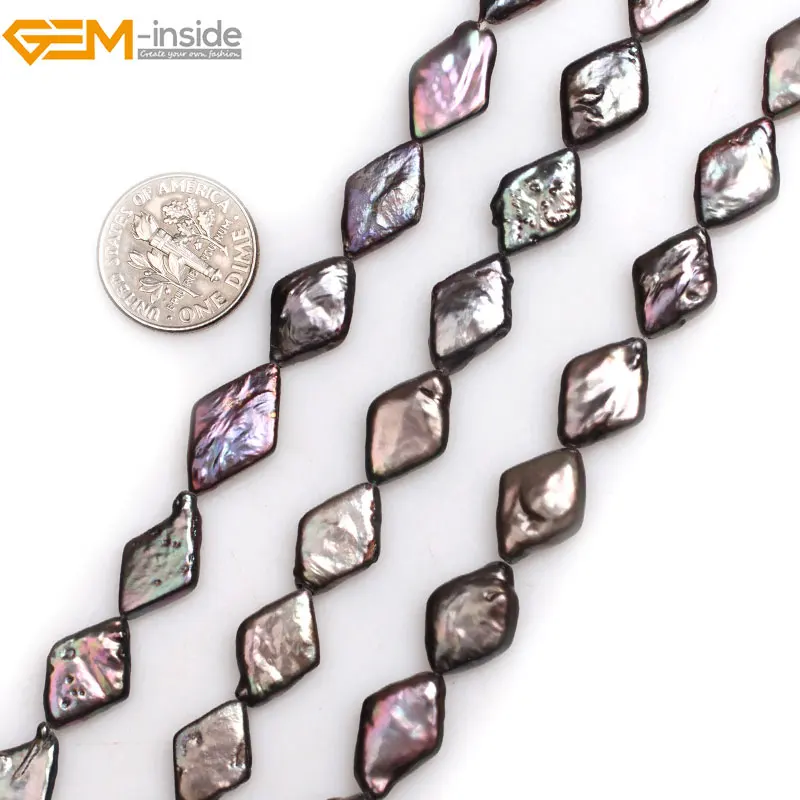 Gem-inside Natural Square Rhombus Shape Nuclear Luste Edison Pearls Beads for Jewelry Making 15inches DIY | Украшения и