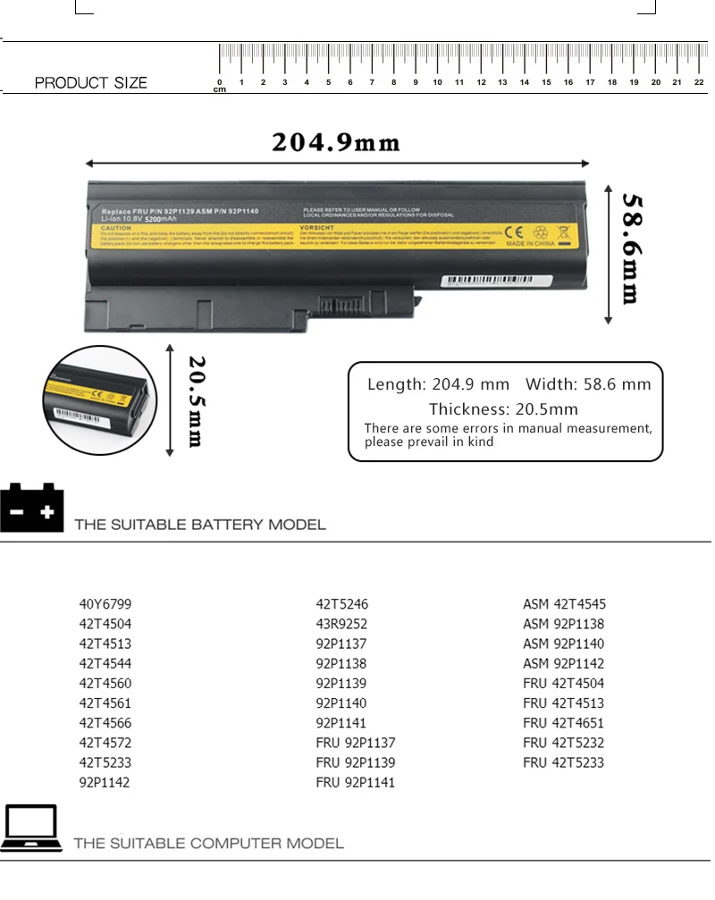 HSW Аккумулятор для ноутбука IBM ThinkPad R60 R60e T60 T60p lenovo ThinkPad R500 Аккумулятор для ноутбука T500 батареи W500 батарея