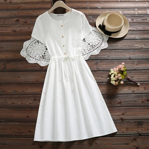 Летнее платье 2019 Новое Девушка Мори милое Vestidos женское хлопковое с коротким