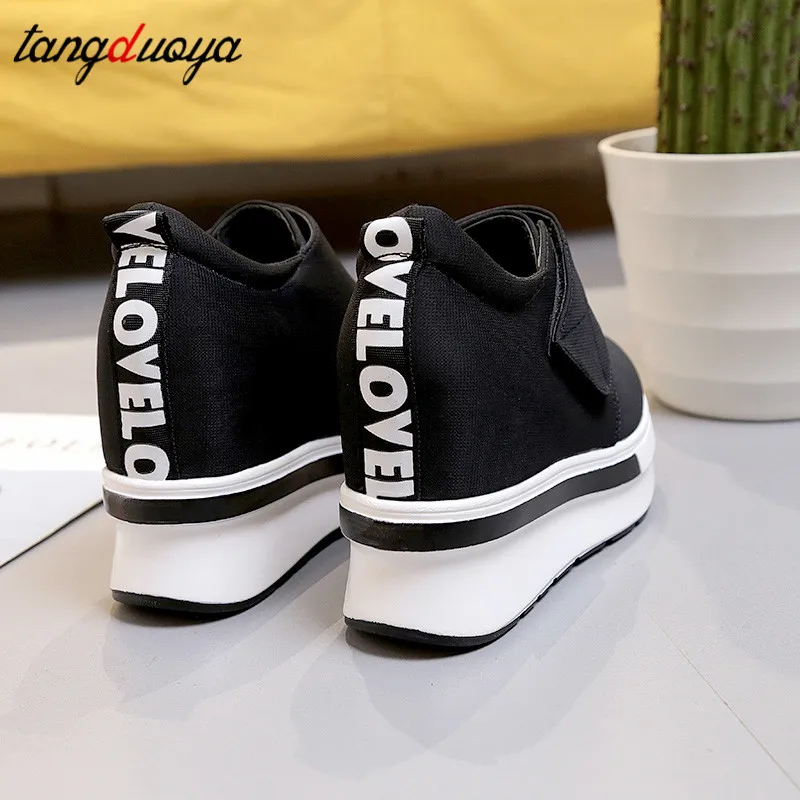 canvas shoes women platform slip-on wedge for ladies breathable trainers zapatillas mujer 2020 | Обувь